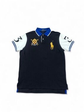 Polo Ralph Lauren big pony blackwatch team polo shirt black embroidered L mens